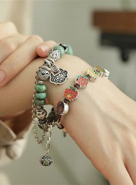 极速9.29小宝足银十二花神手錬女小众设计时尚个P性手饰2023年新