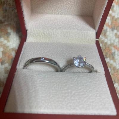 极速A 婚戒假仪式对戒结婚典礼z当天用的交换戒指道具仿真钻戒可