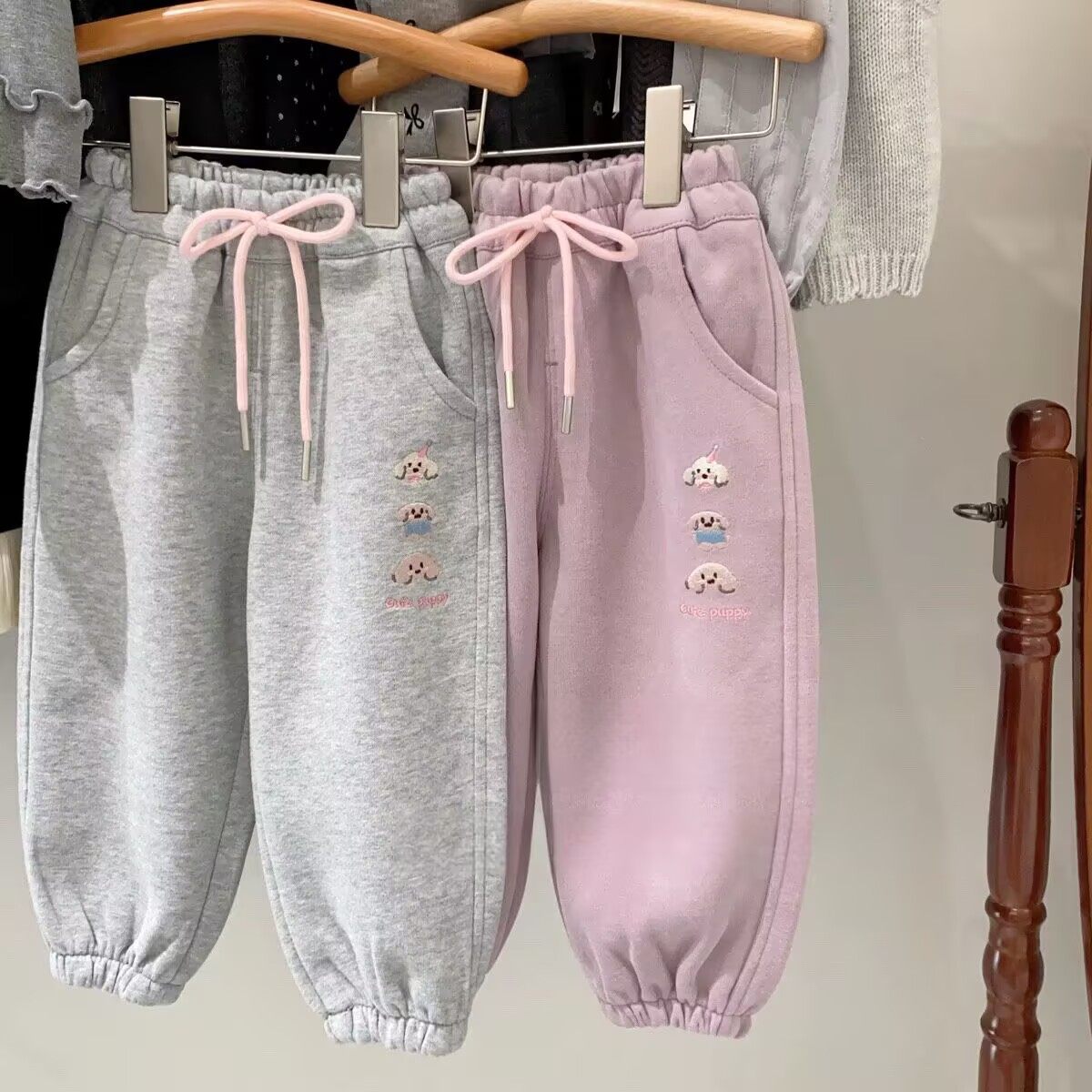 女童裤子春秋韩版卡通刺绣休闲裤