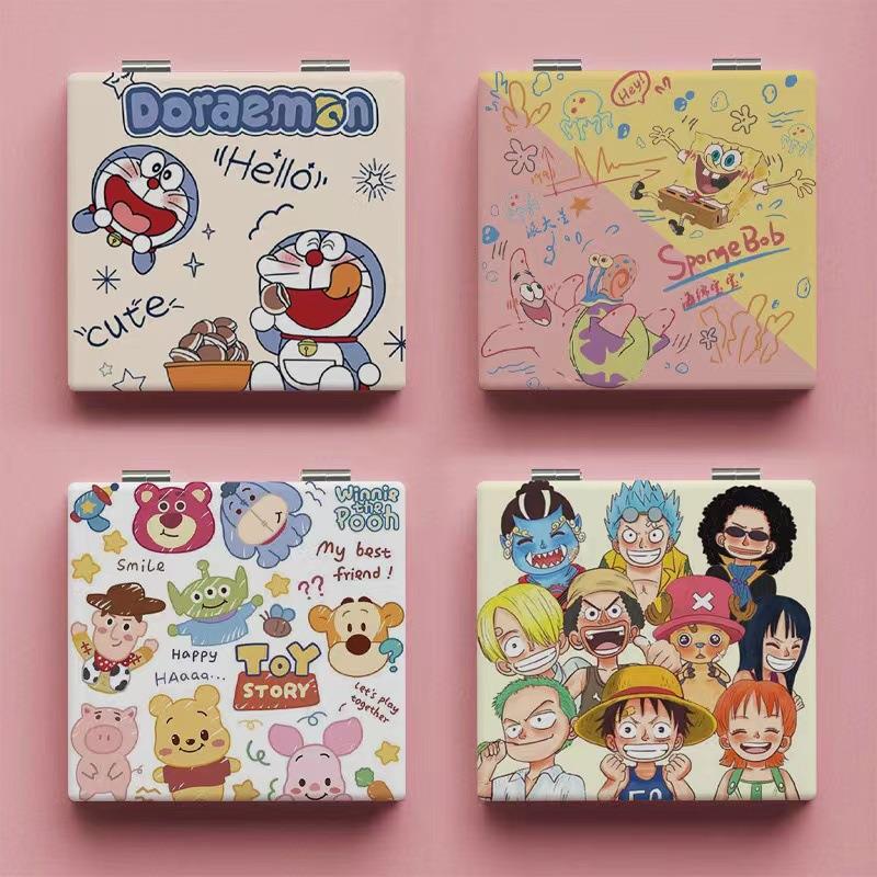 卡通人物合集手持化妆镜便携随身折叠镜学生宿舍补妆镜美颜