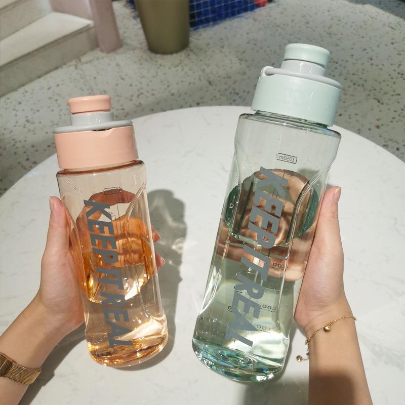 1050ml户外运动大容量水杯太空杯随手提装开水防漏健身泡茶杯