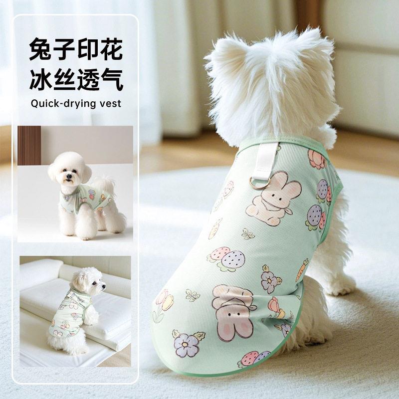 2025狗狗衣服春装薄款透气冰丝背心猫咪两脚吊带可爱泰迪宠物衣服