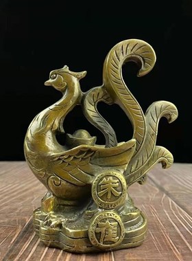 高端纯铜四方神兽摆件仿古青龙白虎朱v雀玄武四大神兽一套家居玄