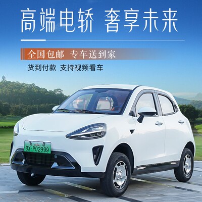 老头乐电动四轮车家用代步成人全封闭空调油电两用新能源电动汽车