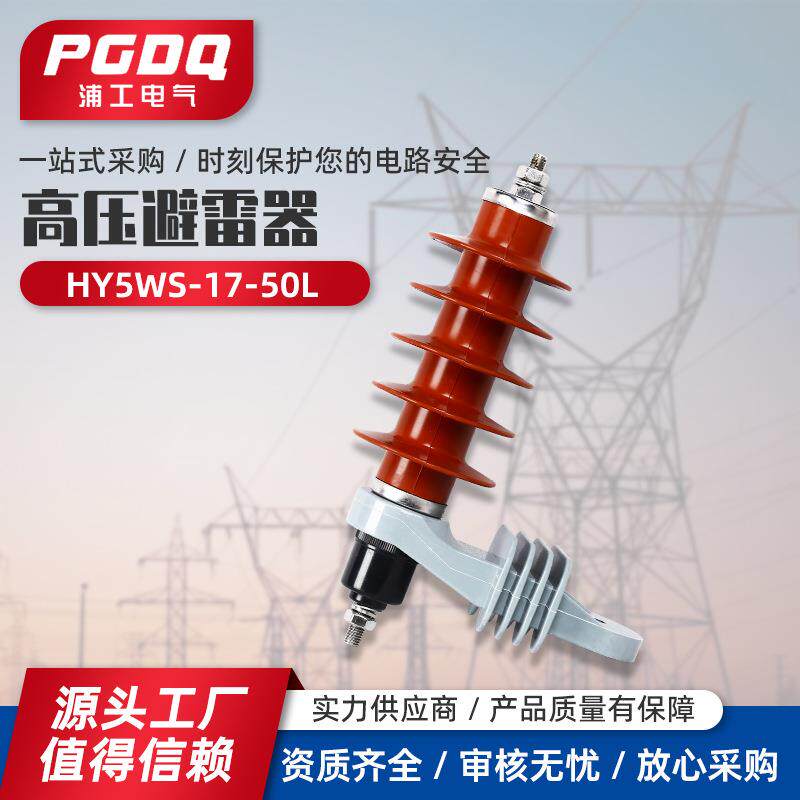 高压避雷器HY5WS-17/50L10KV脱挂型高压氧化锌避雷器带安装支