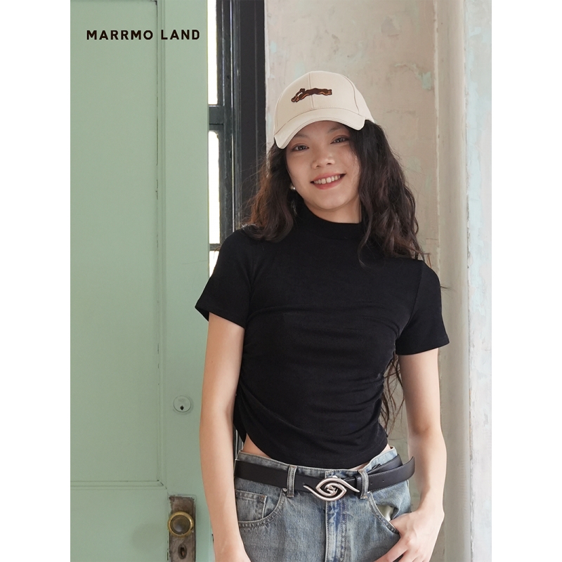 MARRMOLAND立裁冰丝半高领T恤