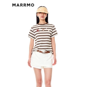 MARRMO 饰百搭条纹T恤圆领上衣 海洋世界刺绣装 马髦夏季 新款