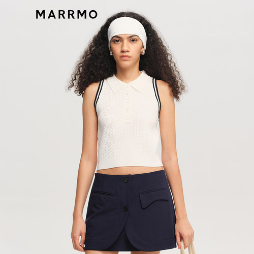 MARRMO/马髦绞花针织POLO背心