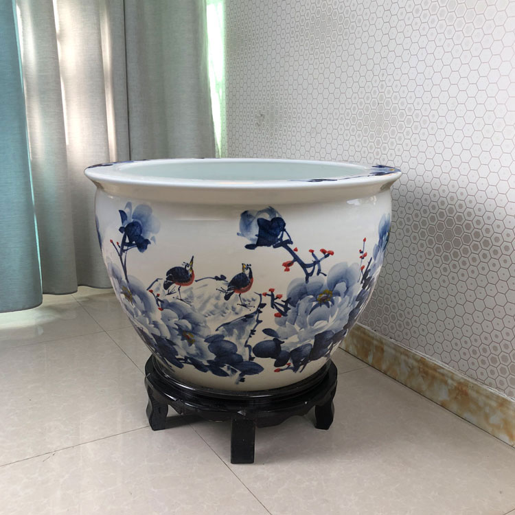 陶瓷水缸荷花睡莲缸阳台室外鱼缸庭院花盆大号特大锦鲤缸大型一米
