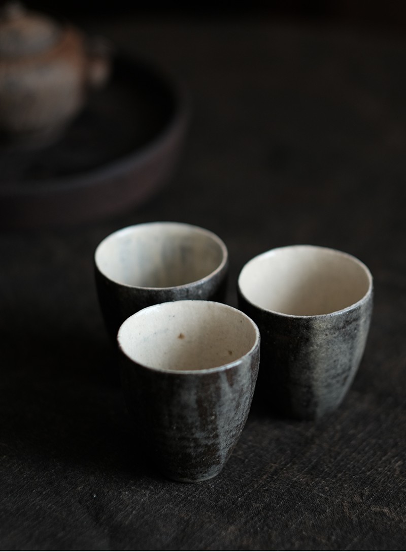 不亦室 复今云龙 陶作者灰釉 茶杯品茗杯闻香杯 粗陶 全手工印坯