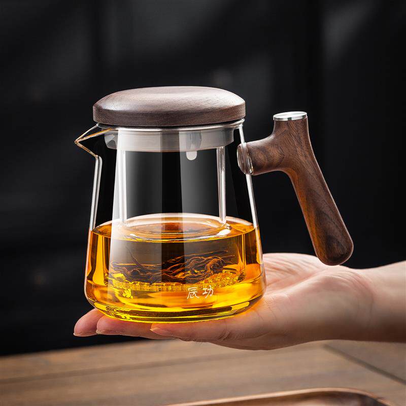 加厚玻璃泡茶杯茶水分离过滤杯家用办公室三件杯鹰嘴红茶杯冲茶器