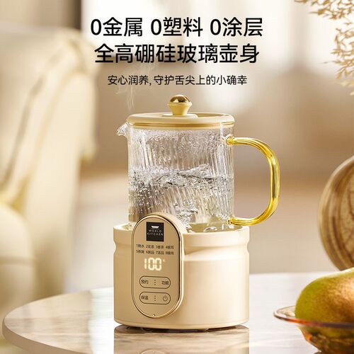 康宁迷你养生壶mini小型办公室一人全纯玻璃电炖杯养生杯煮茶壶