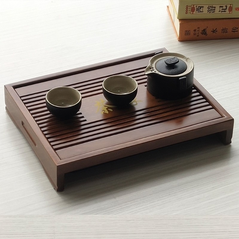 云丰小茶盘家用实木抽屉式小型茶托茶台排水简约办公室轻奢小茶海