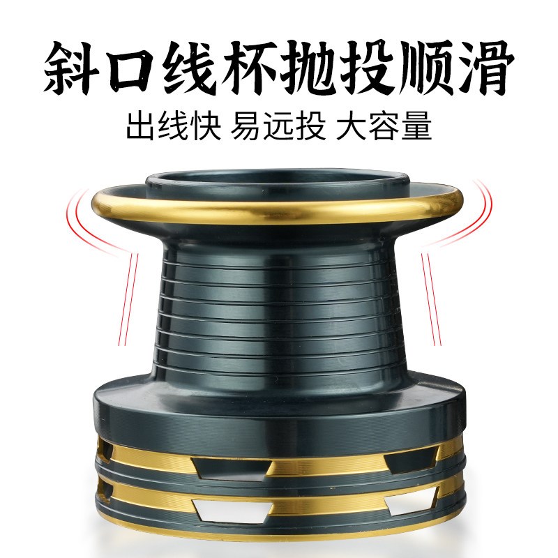 全金属超远投纺车轮专用锚大鱼海钓鱼线斜口线杯带轴承无间隙渔轮