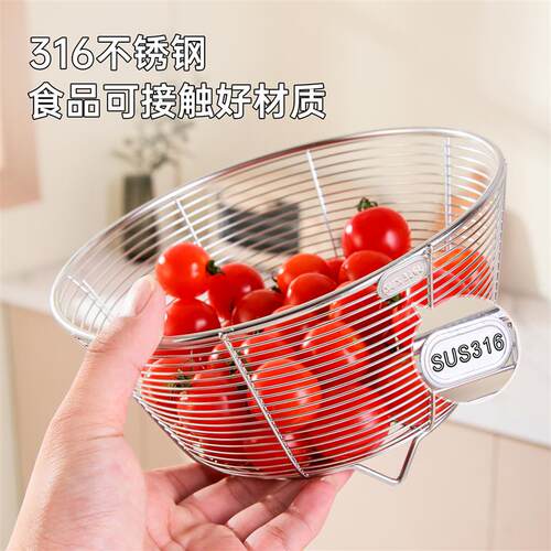 316不锈钢高端沥水篮洗菜盆菜篮漏网水果篮食品级单水池2026新款