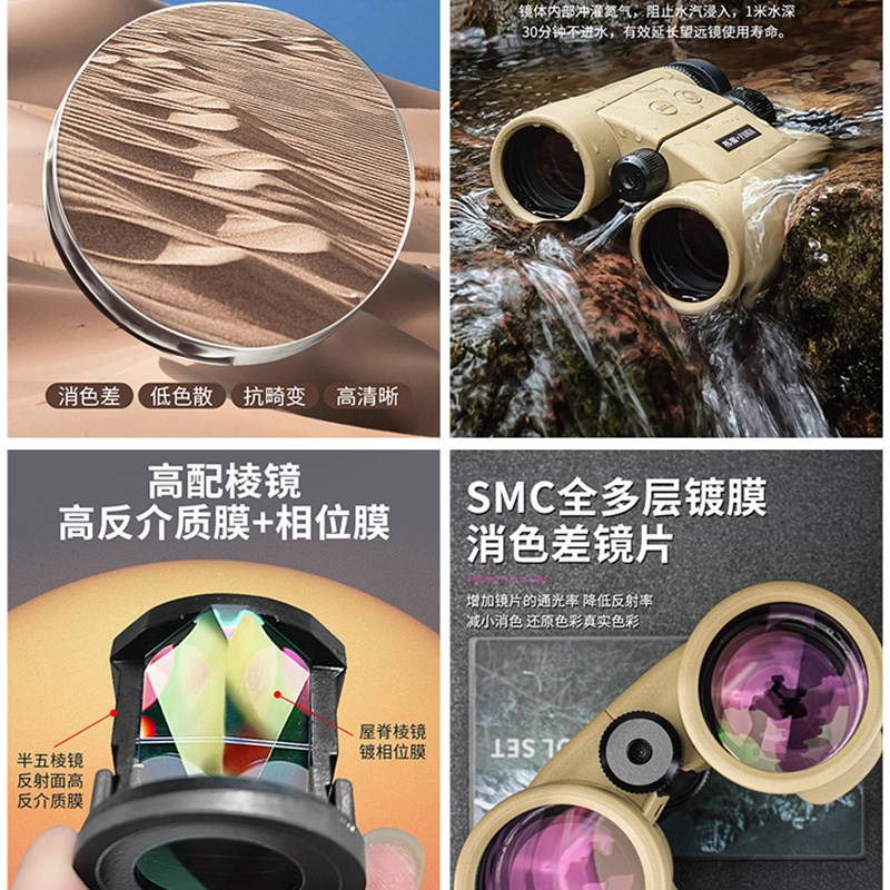 熊猫望远镜测距仪高倍高清专业级日夜两用微光夜视ED激光手机拍照