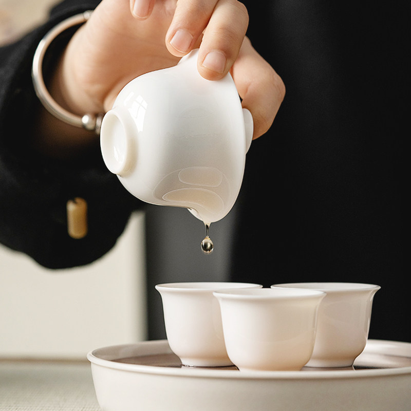 潮州骨瓷盖碗单个高档三才泡茶碗大号薄胎陶瓷茶杯不烫手功夫茶具
