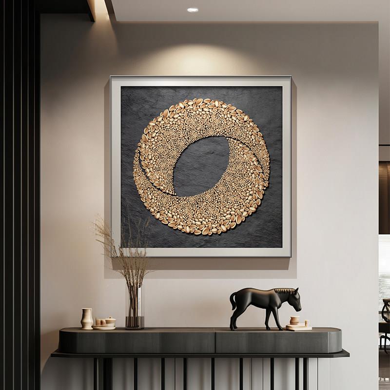 寓意好入户玄关装饰画轻奢高级感客厅挂画抽象方形餐厅餐边柜壁画