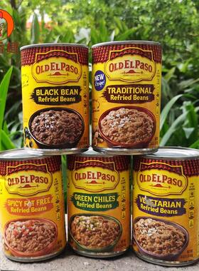 Refried Beans美国欧帕少脂香辣黑豆素食墨西哥风味辣豆茸炒豆酱