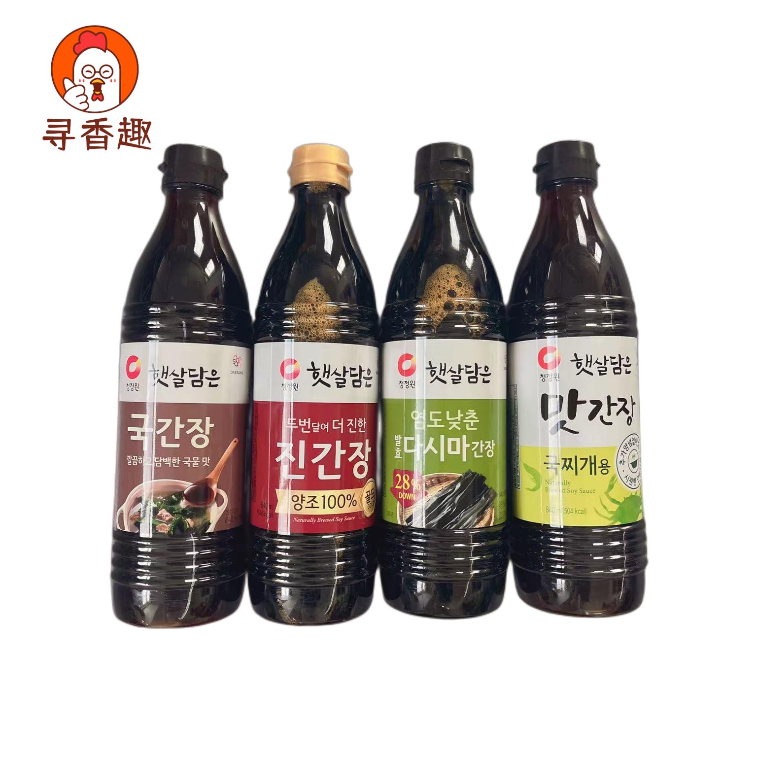 韩国清净园昆布酿造酱油汤用浓香寿司凉拌红烧韩式调味汁料840ml