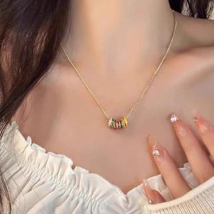 彩虹圈项链女生小众设计锁骨链女感2025新款 百搭配饰 爆款