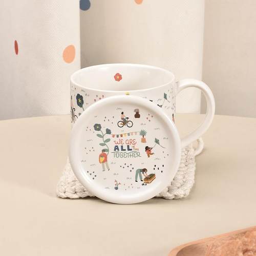 PiaJi花花世界系列陶瓷杯盖创意个性ins风马克杯通用杯盖