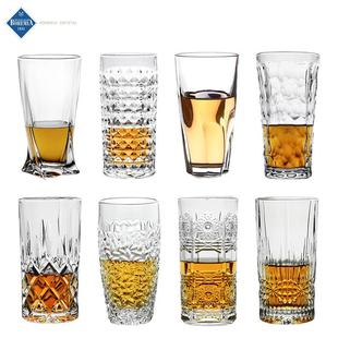 捷克进口水晶玻璃杯家用水杯绿茶杯牛奶杯子果汁杯啤酒杯