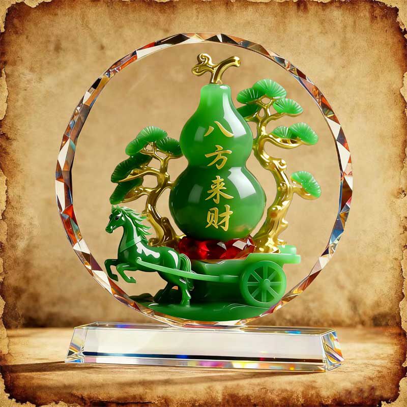 水晶葫芦八方来财马上有钱摆件乔迁开业招财福禄工艺装饰品桌面,家居饰品,桌面摆件,淘宝优惠券,粉丝福利购,淘宝优惠卷