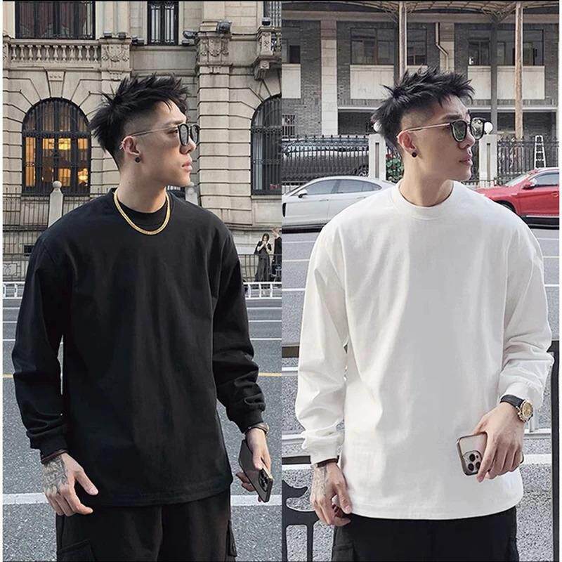 惠鑫服饰百货两件装棉束口长袖高品质纯棉长袖t恤修身男女打底衫