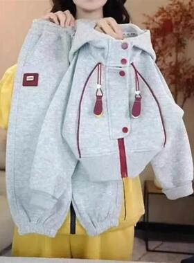 韶仪好物甄选童年只有一次春季男女童衣服洋气中大童运动服休套装