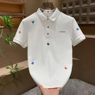 百搭T 澜阙服饰2025男士 夏季 潮牌刺绣休闲POLO衫 青Pz年轻奢体恤衫