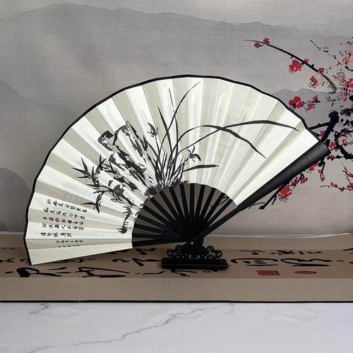 空白折扇中国风双面水墨古风扇子景区新款男女书法绘画折扇厂