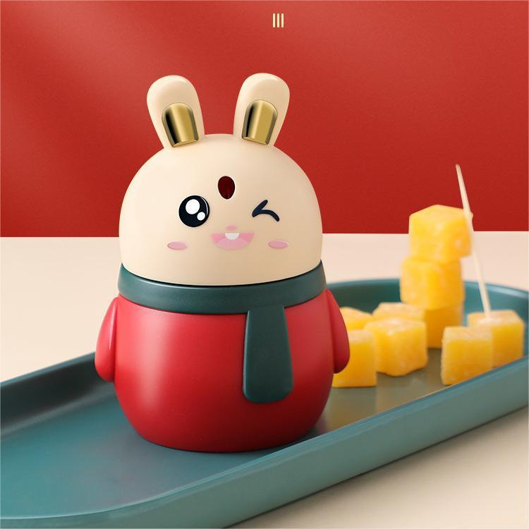 小兔子牙签筒家用客厅创意新年牙签盒卡通按压式自动牙签瓶礼品