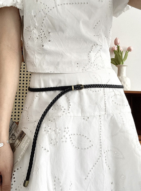 韩版休闲百搭编织细腰带女2025新款装饰配牛仔裤高级感复古皮带潮