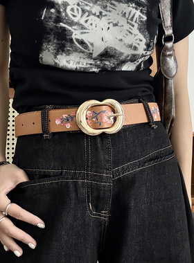 VDRM复古民族风刺绣腰带小众装饰波西米亚皮带女款百搭配牛仔裤带