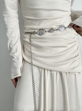 银色腰链设计感复古配饰时尚百搭配连衣裙2025新款腰带高级感简约