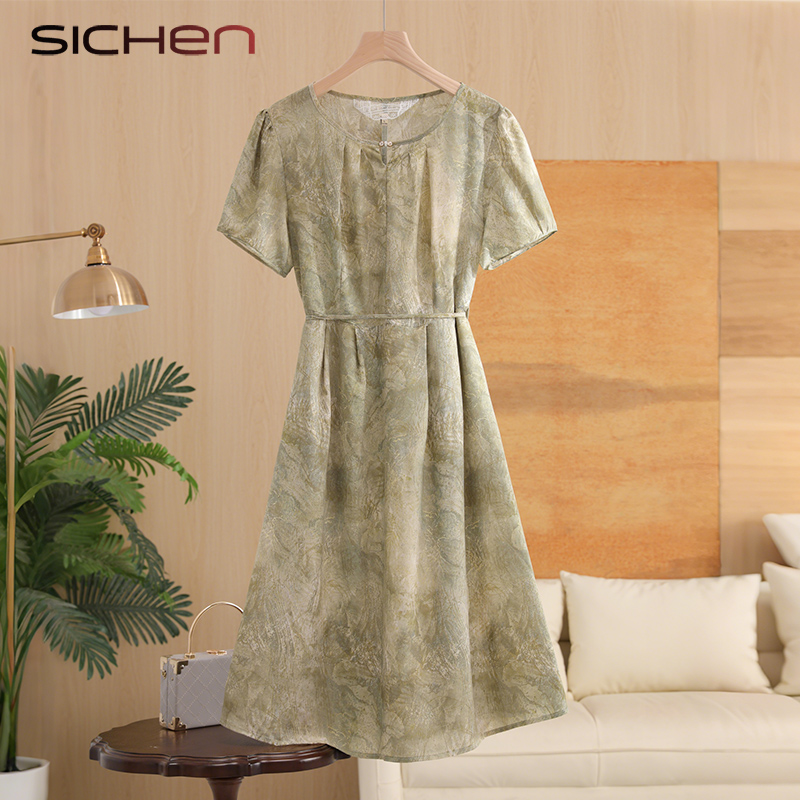 2025新款中年妈妈夏装洋气连衣裙