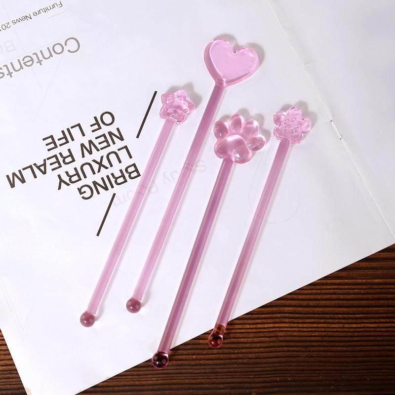 明尚德玻璃勺长柄搅拌勺搅拌棒可爱风勺子地推小礼品实用甜品