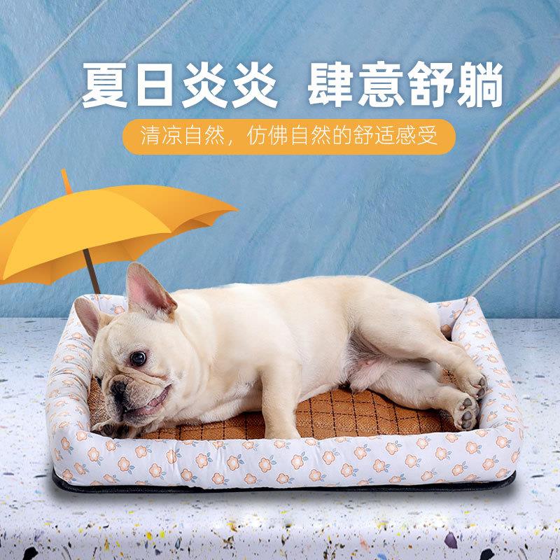 宠物冰垫 亚麻冰丝夏季猫窝狗窝宠物垫宠物凉席宠物床