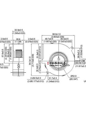 台达 9733 涡轮鼓风机 抽风风扇 DC24V 1.5A 四线 PWM大风量