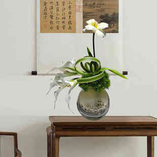 现代轻奢高端仿真花艺摆件洽谈桌装饰花家居客厅餐桌花卉假花摆设