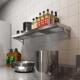 不锈钢厨房置物架上墙架壁架简易餐桌隔板架饭店微波炉架子可折叠