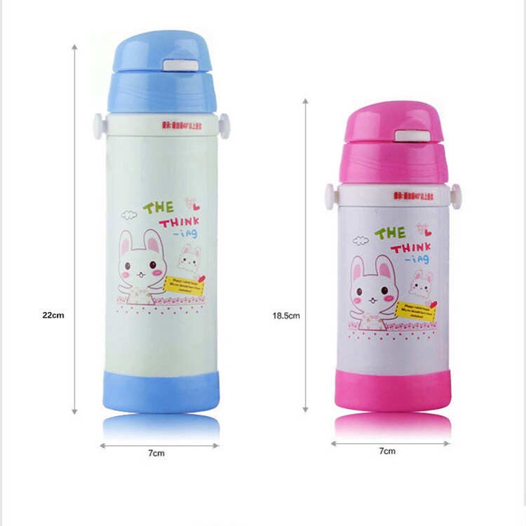 婴儿童水杯便携保温吸管杯背带手柄男女学生防漏宝宝水壶
