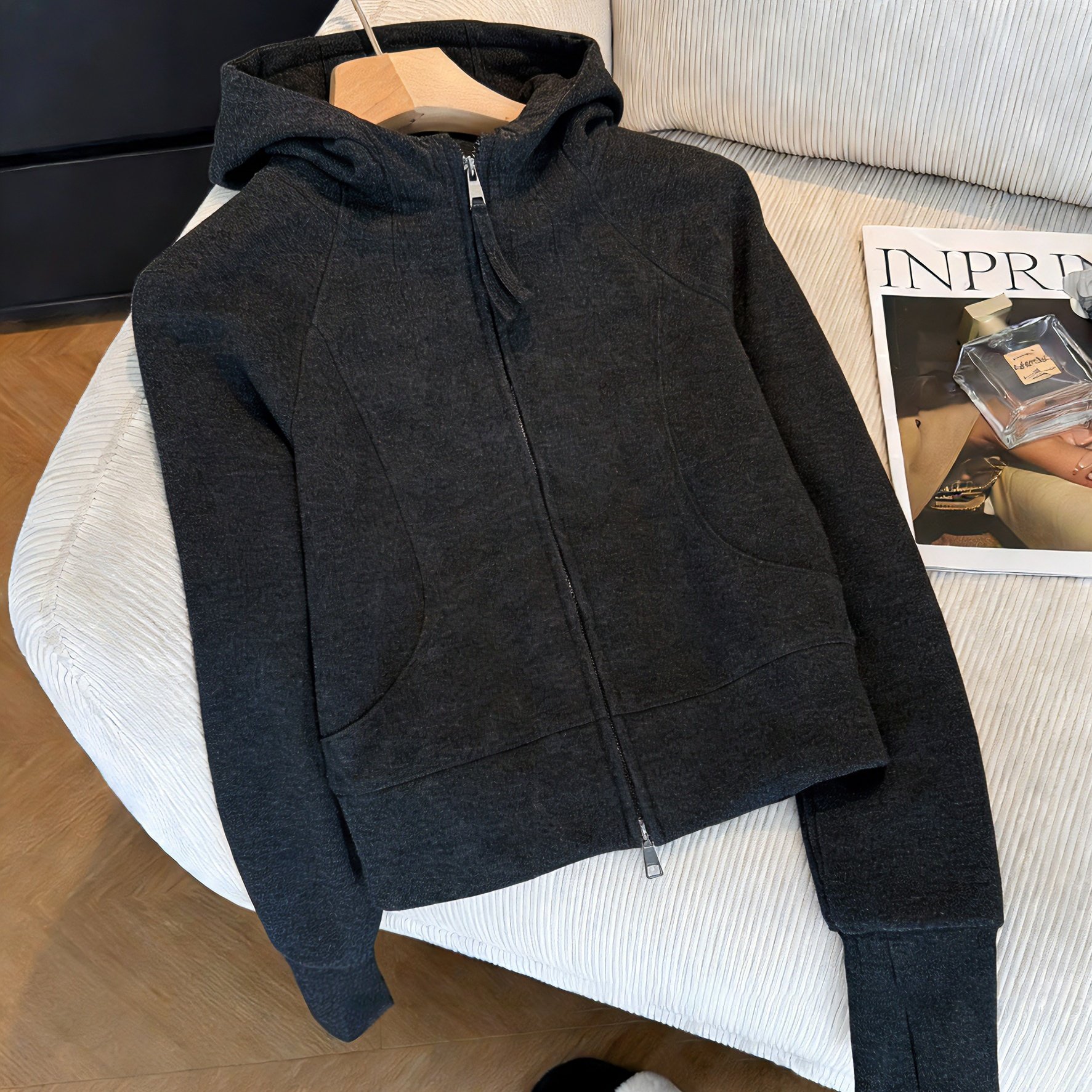 美式复古纯色拉链连帽卫衣外套女春秋小个子时尚减龄短款开衫上衣,女装/女士精品,短外套,淘宝优惠券,粉丝福利购,淘宝优惠卷