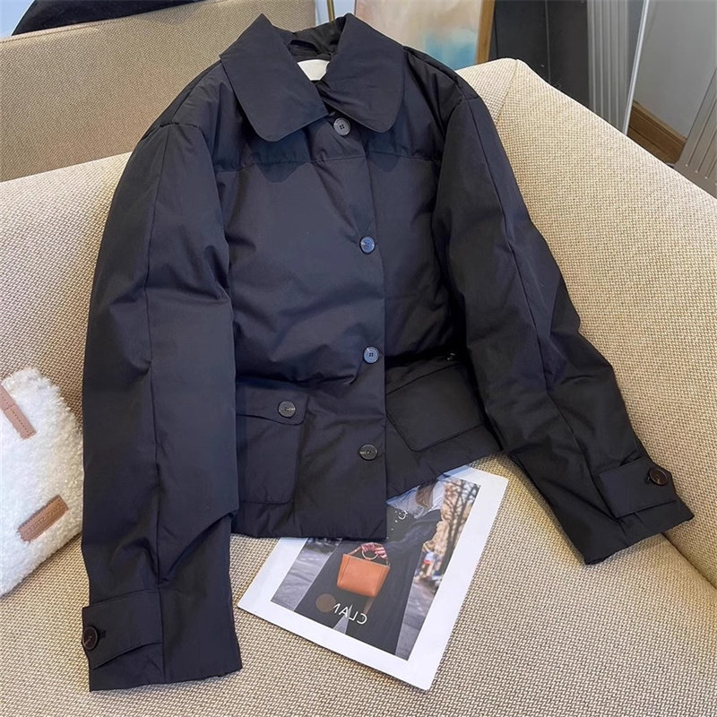 时尚复古黑色显瘦翻领棉服外套女秋冬小个子宽松休闲百搭短款棉衣,女装/女士精品,棉衣/棉服,淘宝优惠券,粉丝福利购,淘宝优惠卷