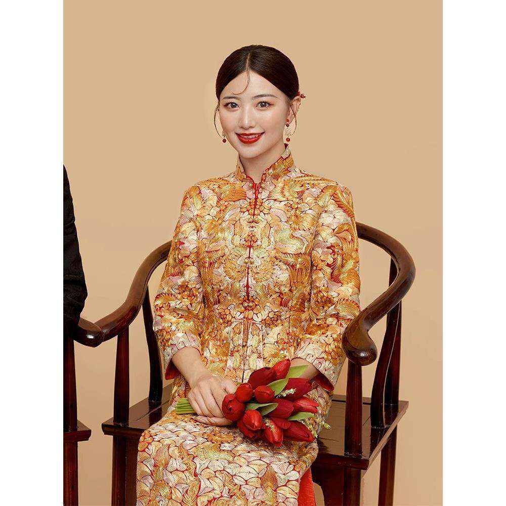龙凤褂2025新款结婚中式新娘服大五福褂皇小个子重工高端秀禾服