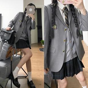 西服日系学院风校供女 正版 本佐中灰色外套女原创jk制服套装 秋冬季