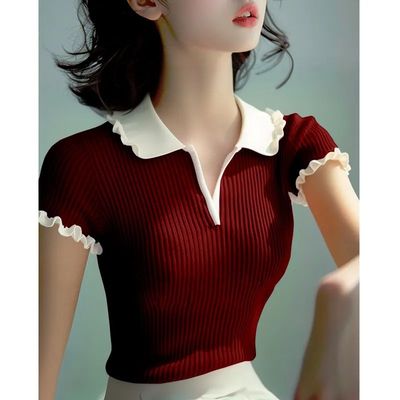 小香风短袖女上衣夏薄款