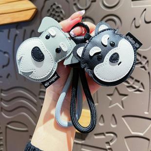 原创皮革小狗钥匙扣可爱卡通比格犬挂饰女生精致感轻奢包包小挂件