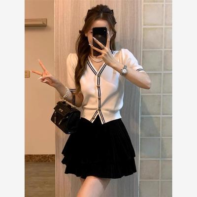 小香风短袖女上衣夏薄款